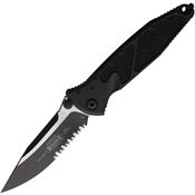 Microtech 1602T Socom Elite Part Serrated Single Edge Two-Tone Linerlock Knife Black Handles