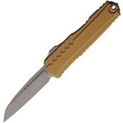 Microtech 124110APTA Auto Cypher II Apocalyptic Single Edge OTF Knife Tan Handles