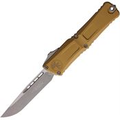 Microtech 114310APTA Auto Combat Troodon Apocalyptic Single Edge Gen III OTF Knife Tan Handles