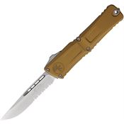 Microtech 114311TA Auto Combat Troodon Part Serrated Gen III Knife Tan Handles