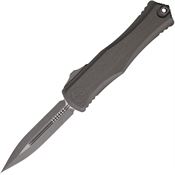 Microtech 170210APNC Auto Hera II Apocalyptic Double Edge OTF Knife Gray Stonewash Handles