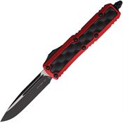 Microtech 1241RDBIS Auto Daytona Two-Tone Single Edge OTF Knife Red/Black Handles