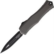 Microtech 17021NC Auto Hera II Double Edge Dagger Stonewash OTF Knife Gray Handles