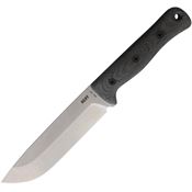 Reiff F6112BCMBRLR F6 Leuku Survival Fixed Blade Knife Black/Green Micarta Handles