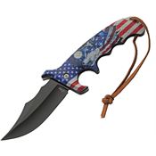 Rite Edge 300607US Assist Open Defender Black Linerlock Knife Wolf & American Flag Handles