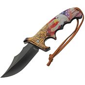 Rite Edge 300607EG Assist Open Defender Black Linerlock Knife Eagle & American Flag Handles