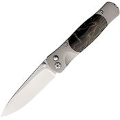 Santa Fe Stoneworks 011 Tesoro Satin Button Lock Knife Gray Handles