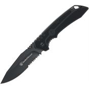 Smith & Wesson 1205913 Special Ops Part Serrated Black Linerlock Knife Black Handles