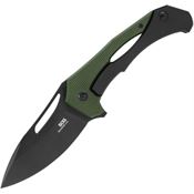 SOG 14240257 Bulwark Black D2 Framelock Knife OD Green Handles