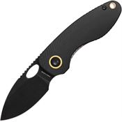 Vosteed A3401 Mini Acorn Black Stonewash Linerlock Knife Black Handles