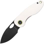 Vosteed A3403 Mini Acorn Black Stonewash Linerlock Knife White Handles