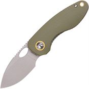 Vosteed A3402 Mini Acorn Stonewash Linerlock Knife OD Green Handles