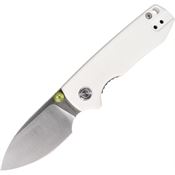 Vosteed A3603 Raccoon Cub Satin Satin Linerlock Knife White Handles