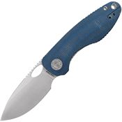 Vosteed A3301 Acorn Satin Linerlock Knife Blue Micarta Handles