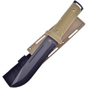 Frost TX4663SAND Black Part Serrated Fixed Blade Knife Tan Handles