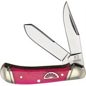 Rough Rider 2658 Tiny Trapper Knife Pink Smooth Bone Handles