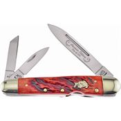 Frost G116DRJB Locking Whittler Knife Dark Red Jigged Handles