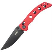 Kubey 172E Hound Black StonewashCrossbar Knife Lock Red Handles