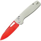 Kubey 248B Bluff Red Axis Lock Knife White Handles