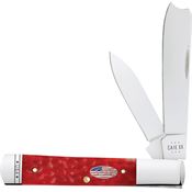 Case XX 10766 Razor Knife Dark Red Bone Handles