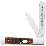 Case XX 79417 Case Brothers Razor Knife Brown Bone Handles