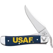 Case XX 32412 U.S. Air Force Russlock Knife Blue Smooth Bone Handles