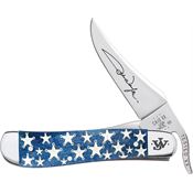 Case XX 10716 John Wayne Russlock Knife Blue Smooth Bone Handles