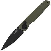 Kershaw 7551OLBLK Auto Launch 18 Black Knife Green Handles