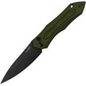 Kershaw 7800OLBLK Auto Launch 6 Black Drop Point Button Lock Knife Olive Handles