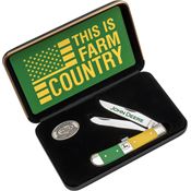 Case XX 15787 John Deere Trapper Knife Gift Set Green/Yellow Handles