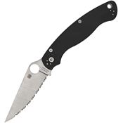 Spyderco 36GS2 Military 2 Satin Serrated Compression Lock Black Handles