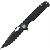 Kubey 323B Hydro Black Framelock Knife Black Handles