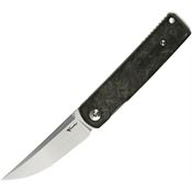 Reate 158 Bushido Linerlock Knife Dark Matter Copper Handles