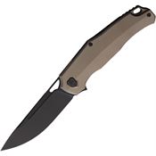 Vanguard G03 Atomic Black Framelock Knife Pearl Bronze Handles