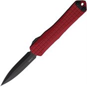 Heretic 024F6ARED Auto Manticore S Black Double Edge OTF Knife Red Handles