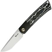 Reate 152 Tribute Satin Linerlock Knife White Storm Handles