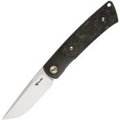 Reate 153 Tribute Satin Linerlock Knife Dark Matter Handles