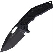 Heretic 0094AT Medusa ManualBlack Tanto Framelock Knife Black Handles