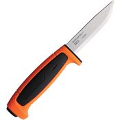 Mora 29700 Basic 511 Satin Carbon Steel Fixed Blade Knife Orange Handles