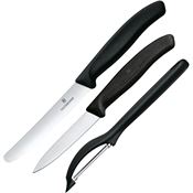 Swiss Army 6711331 Swiss Classic Knife Paring Set Black Handles