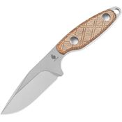 Kizer 1064C1 Muskrat Stonewash Fixed Blade Knife Natural Micarta Handles