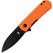 Kizer 3525A2 Yorkie Black Linerlock Knife Orange G10 Handles