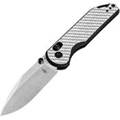 Kizer 3549A3 Assassin Clutch Lock Knife Silver Carbon Fiber/Black G10 Handles