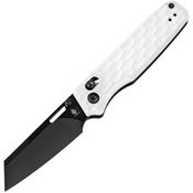 Kizer 3641A1 Task Black Clutch Lock Knife White Handles