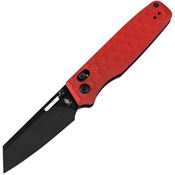 Kizer 3641A2 Task Black Clutch Lock Knife Red Handles