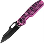 Kizer 4562A2 Cormorant Black Button Lock Knife Pink Handles