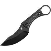 Kansept 004A1 Niko Black D2 Clip Point Fixed Blade Knife Carbon Fiber Handles