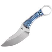 Kansept 004A4 Niko Stonewash Fixed Blade Knife Blue Handles