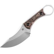 Kansept 004A5 Niko Stonewash Fixed Blade Knife Copper Foil Carbon Fiber Handles