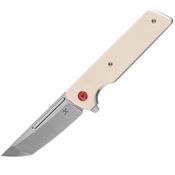 Kansept 2038T5 Anomaly Satin Tanto Linerlock Knife Ivory Handles